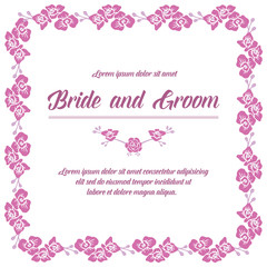 Pattern of flower frame, for banner bride and groom. Vector