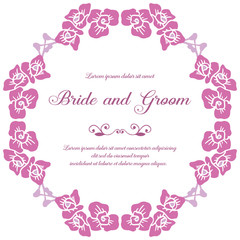 Fototapeta na wymiar Pattern of flower frame, for banner bride and groom. Vector