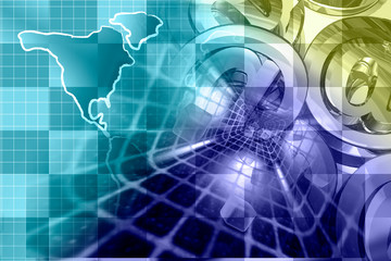 Mail signs, tunnel and map