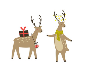 Christmas reindeer. Cute deer.