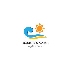 Beach logo template vector icon design
