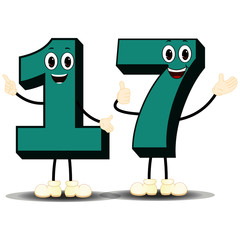 Colorful Number Seventeen Character Vector