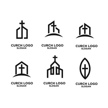 set church minimal logo icon designs