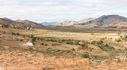 Fototapeta na wymiar Landscape in the middle of Madagascar