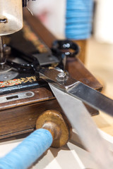 Tailor's Scissors, Buttons and Yarn