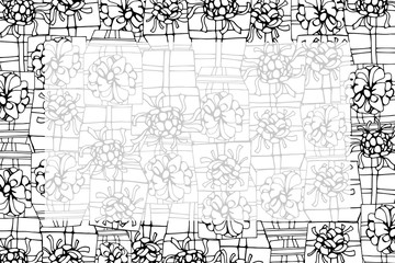 Obraz premium Sketch gift box packaging. Vintage engraved illustration on white background. Template for label poster, logo, web.