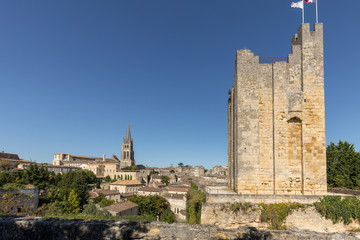 Fototapeta na wymiar The Tower of Roy in Saint Emilion, France. St Emilion is one of the principal red wine areas of Bordeaux and very popular tourist destination.
