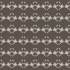 Geometric pattern with autumn withered leaves. Freehand drawing, sketch, in brown tones-2