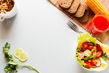 dietetic vegetarian food from fruits and vegetables