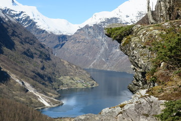 The wonderful Geiranger fjord in Norway in the spring