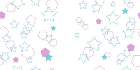 Seamless pattern from polygons and stars. Vector illustration.
