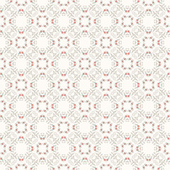Seamless, delicate, summer background with bees, flowers and leaves. Geometric background with freehand drawings, vector