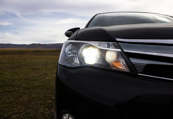 light from a car headlight