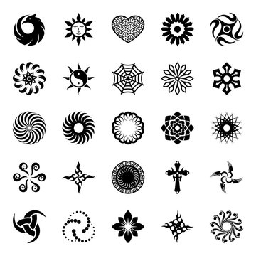 Abstract Geometric Symbols Glyph Icons 