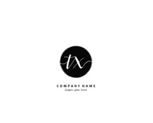  TX Initial handwriting logo vector