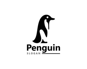 Creative Penguin Logo Template vector icon illustration design