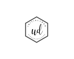 UD Initial handwriting logo vector