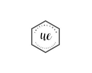 UE Initial handwriting logo vector