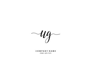 UG Initial handwriting logo vector