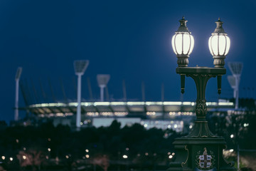 Fototapeta na wymiar Melbourne Cricket Ground with lampost