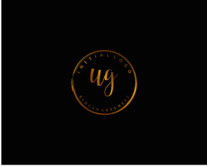 Fototapeta na wymiar UG Initial handwriting logo vector