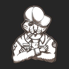 cat cool vector illustration