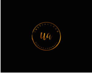 UA Initial handwriting logo vector