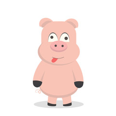 Obraz na płótnie Canvas cute pig with a mocking expression vector illustration