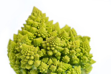 Romanesco broccoli on a white isolated background. Unusual vegetables.