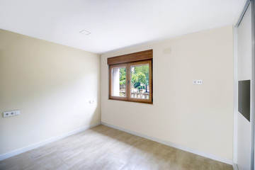 New beautiful empty room with built-in wardrobes. Interior modern room.