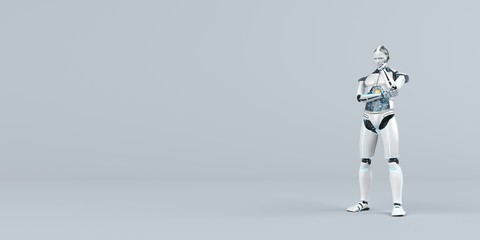 Nachdenkender Humanoide Roboter