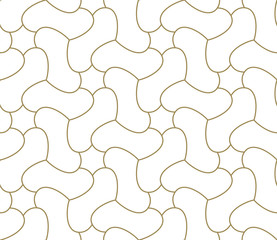 Obraz premium Seamless pattern with abstract geometric line texture, gold on white background. Light modern simple wallpaper, bright tile backdrop, monochrome graphic element