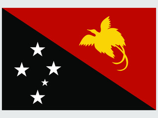 Papua New Guinea National flag. original colors and proportion. Simply vector illustration, from countries flag set. World Countries from asia, america, europe, eurasia