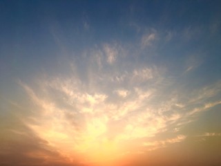 夕日と空