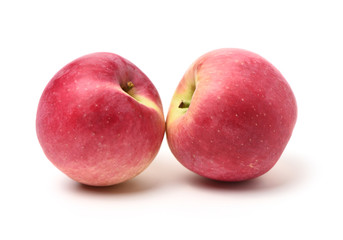 Red apples isolated on white background
