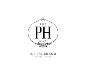 P H PH Beauty vector initial logo, handwriting logo of initial signature, wedding, fashion, jewerly, boutique, floral and botanical with creative template for any company or business.