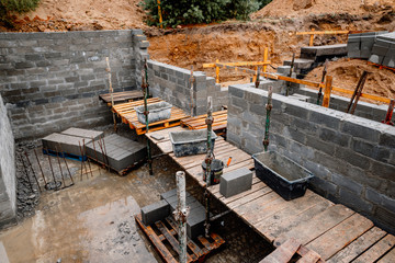Construction of a single-family house with a basement