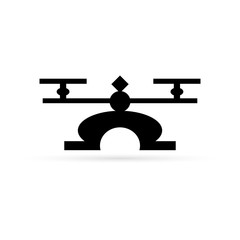 Law scale icon. Justice symbol. Flat illustration for web site or mobile app. Vector drawing of Balance Scales and weights. Weight icon.