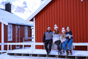 happy family trip to lofoten islands
