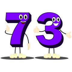 Number Seventy Three - Cartoon Vector Image