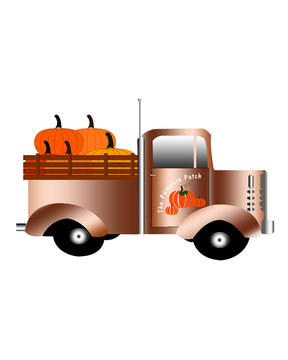 recommend clip art: illustration of pumpkin truck
