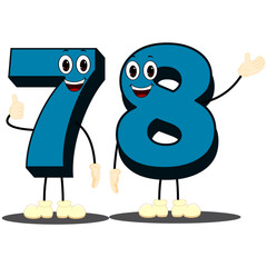 Number Seventy Eight - Cartoon Vector Image