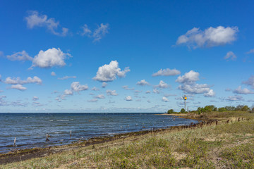 View beautiful autumn landscape with Sea