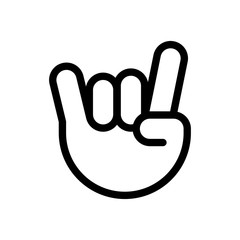 Rock on. Gesture hands. The index finger and little finger upwards. Vector illustration