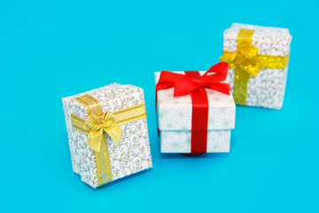 white gift decorative design boxes with bows for surprise