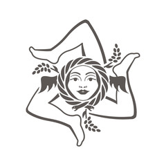 Sicily logo icon - Trinacria - obrazy, fototapety, plakaty