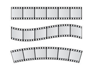 Obraz premium Slide film frame set. Film reel and roll 35mm vector