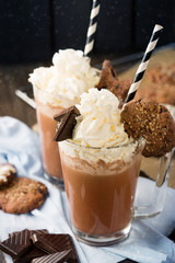 Hot Chocolate, Whipped Cream, Homemade Biscuit Cookies