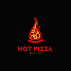 hot pizza logo design unique