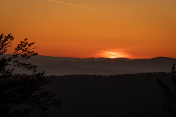 Bavarian forest at sunrise with a view of the Arber - to the beautiful view 